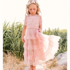 Ivy City Co Mini Whimsical Maxi Dress in Blush 4-5T